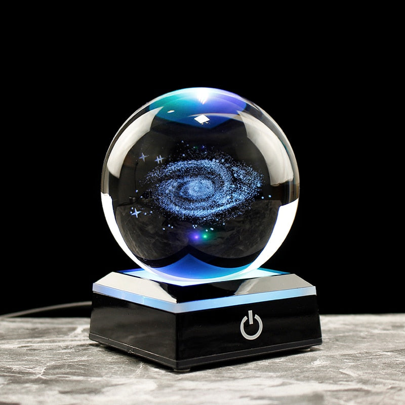 3D Galaxy Crystal Globe
